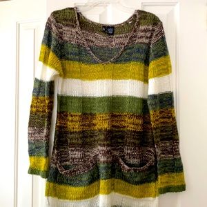 Ultra Flirt sweater.  Beautiful shades of green, yellow brown & gold Size  L